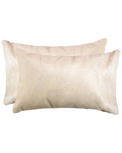 LIFESTYLE BRANDS LIFESTYLE BRANDS SET OF 2 TORINO COWHIDE PILLOWS