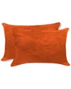 LIFESTYLE BRANDS LIFESTYLE BRANDS SET OF 2 TORINO COWHIDE PILLOWS