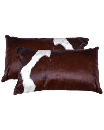 Lifestyle Brands Set Of 2 Torino Kobe Cowhide Pillows