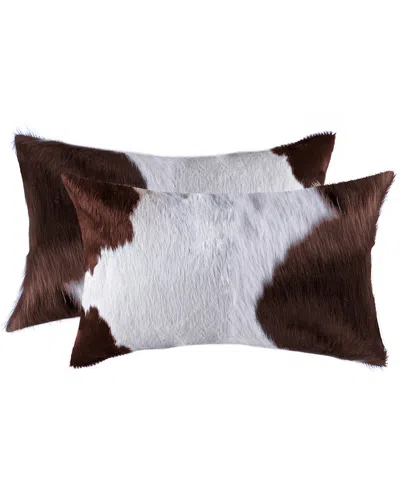 LIFESTYLE BRANDS LIFESTYLE BRANDS SET OF 2 TORINO KOBE COWHIDE PILLOWS