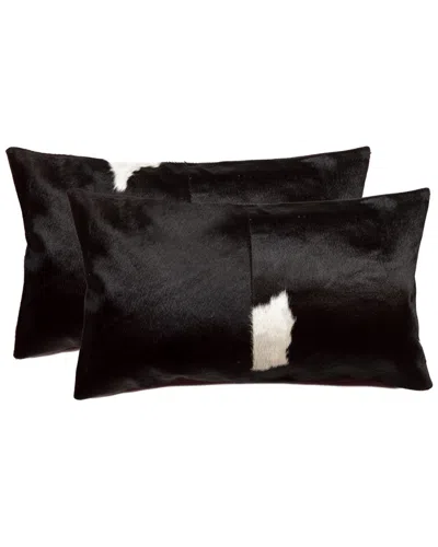 Lifestyle Brands Set Of 2 Torino Kobe Cowhide Pillows