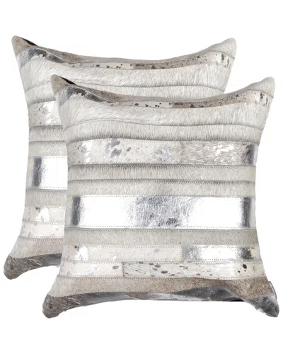 Lifestyle Brands Set Of 2 Torino Madrid Pillows In Gray