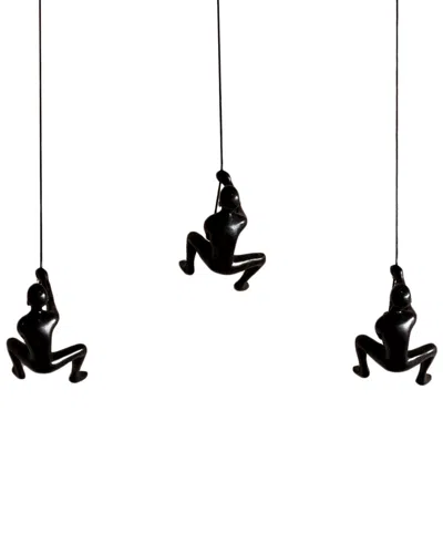 Lifestyle Brands Set Of 3 Climbing Man Wall Art In Black