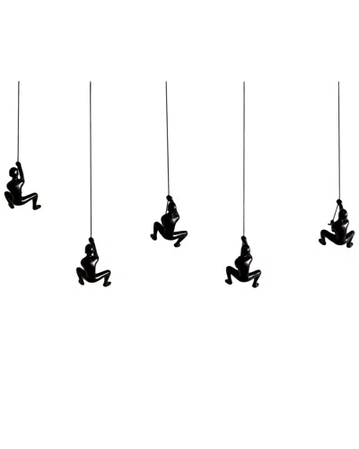 Lifestyle Brands Set Of 5 Climbing Men Wall Decor In Black