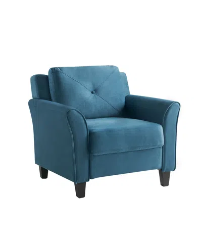 Lifestyle Solutions 33.9" W Polyester Harvard Chair With Curved Arms In Blue