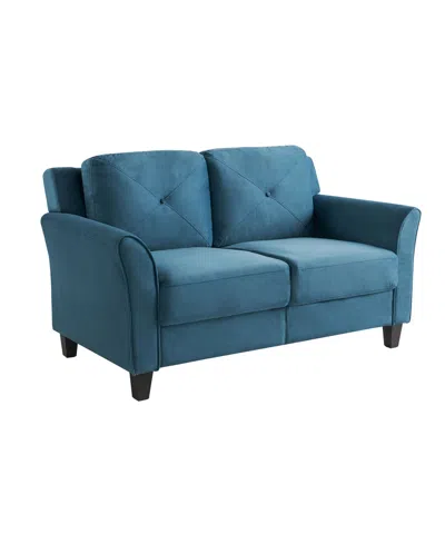 Lifestyle Solutions 56.3" W Polyester Harvard Loveseat With Curved Arms In Blue
