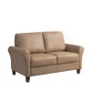 LIFESTYLE SOLUTIONS 57.9" W FAUX LEATHER WILSHIRE LOVESEAT WITH ROLLED ARMS
