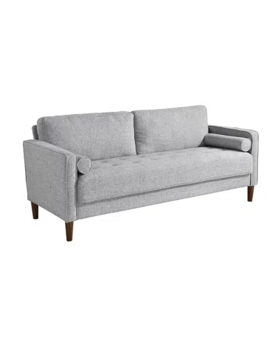 Lifestyle Solutions 75.6" W Polyester Lillith Sofa With Track Arms In Light Gray