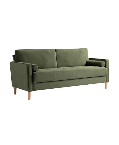 Lifestyle Solutions 75.6" W Polyester Lillith Sofa With Track Arms In Olive