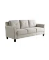 LIFESTYLE SOLUTIONS 78.7" W POLYESTER HARVARD SOFA WITH CURVED ARMS