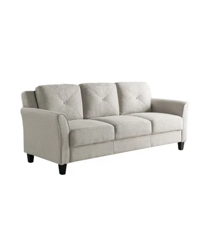 Lifestyle Solutions 78.7" W Polyester Harvard Sofa With Curved Arms In Beige