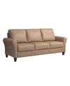 LIFESTYLE SOLUTIONS 80.3" W FAUX LEATHER WILSHIRE SOFA WITH ROLLED ARMS