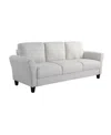 LIFESTYLE SOLUTIONS 80.3" W MICROFIBER WILSHIRE SOFA WITH ROLLED ARMS