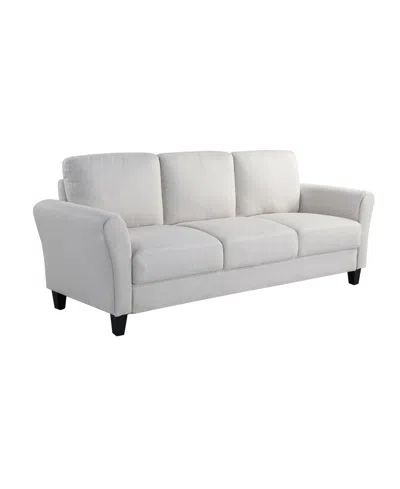 Lifestyle Solutions 80.3" W Microfiber Wilshire Sofa With Rolled Arms In Oyster