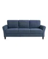 LIFESTYLE SOLUTIONS 80.3"W POLYESTER MICROFIBER SOFA WITH ROLLED ARMS