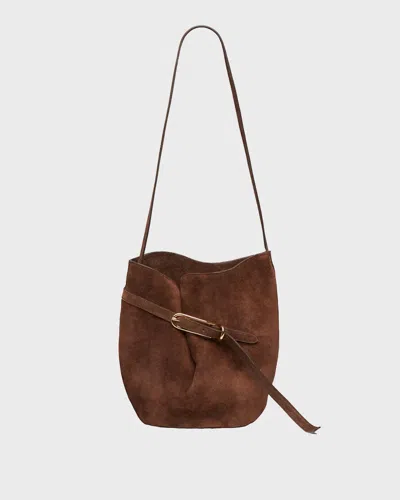 Liffner Bag Belted Bucket Brown Suede