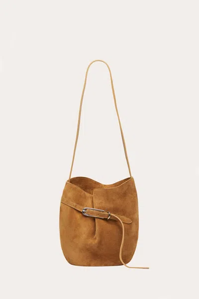 Liffner Belted Bucket Bag Beige Suede In Sand