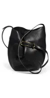 Liffner Leather Belted Bucket Bag In Black
