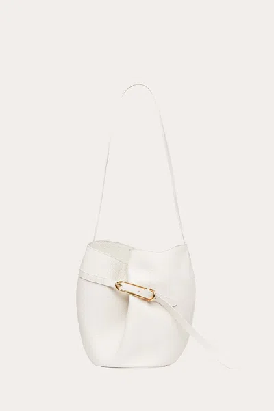 Liffner Belted Bucket Bag Cream In White