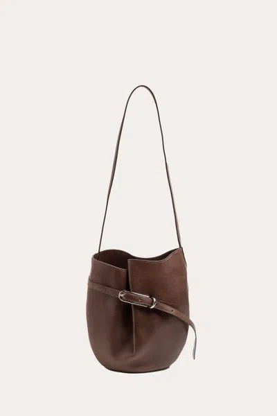 Liffner Belted Bucket Bag Dark Brown