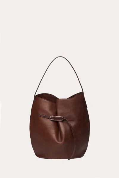 Liffner Belted Bucket Bag Large Dark Brown