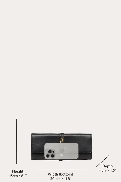 Liffner Belted Clutch Dark Brown In Black