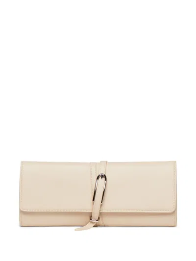 Liffner Belted Leather Clutch Bag In Brown