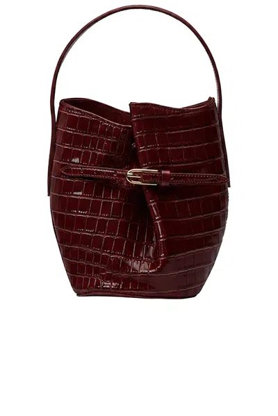 Liffner Belted Micro Bucket Bag In Burgundy