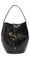 Liffner Belted Mini Bucket Bag Black In Black