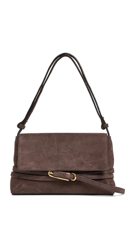 Liffner Belted Shoulder Bag Dark Brown/gold Hardware