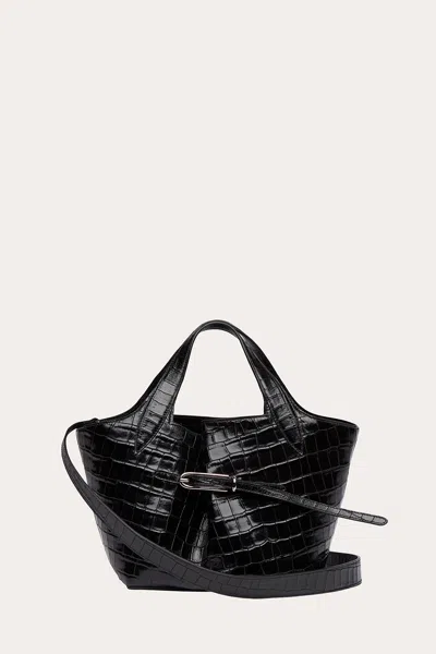 Liffner Belted Tote Mini Black Croc