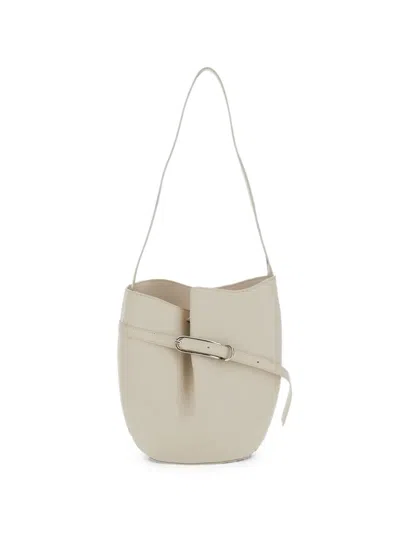 Liffner Buckle-detail Leather Shoulder Bag In White