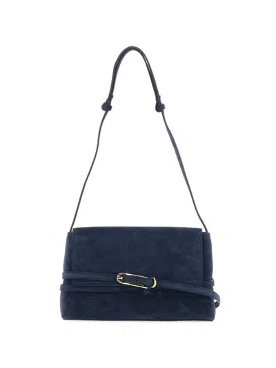 Liffner Buckle-detail Suede Shoulder Bag In Blue