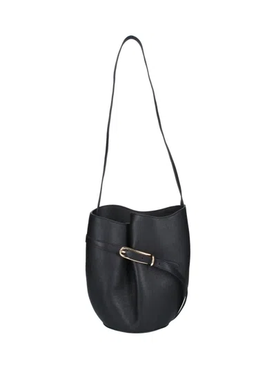 Liffner Calf Leather Shoulder Bag In Black