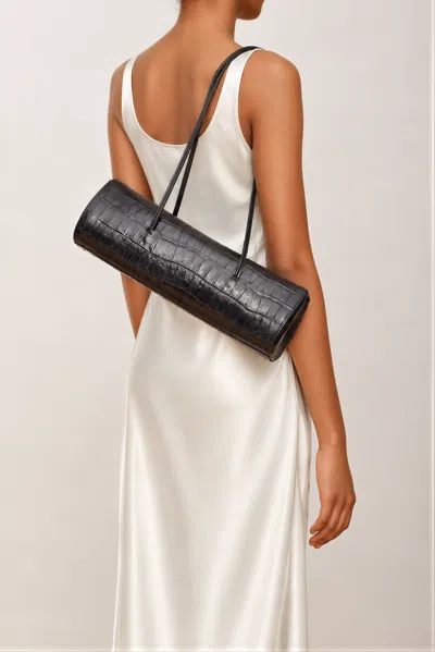Liffner Cannoli Shoulder Bag Black Croc