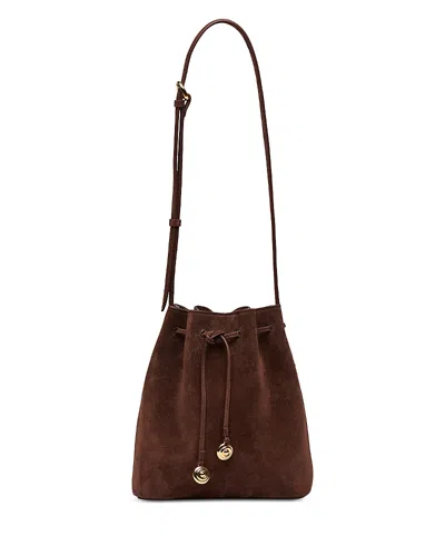 Liffner Charm Small Suede Shoulder Bag In Brown