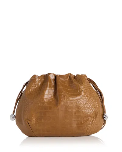 Liffner Drawstring Pouch Leather Shoulder Bag In Brown
