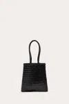 Liffner Flat Leather Basket Black In Black