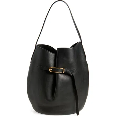 Liffner Large Belted Bucket Bag In Black