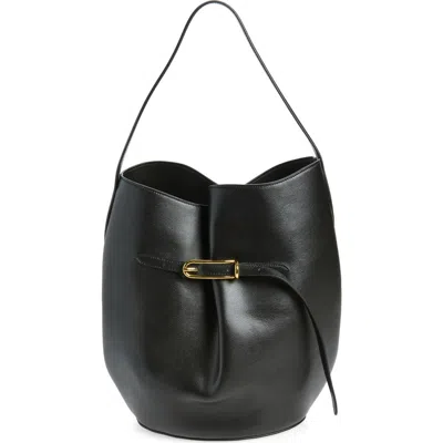 Liffner Large Belted Bucket Bag In Black