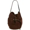 Liffner Large Belted Bucket Bag In Brown