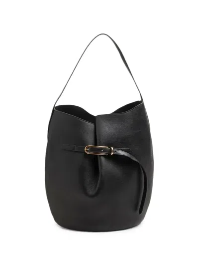 Liffner Large Belted Bucket Shoulder Bag In Black