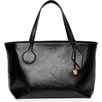 Liffner Large Sprout Leather Tote In Black