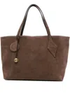 Liffner Large Suede Tote Bag In Brown