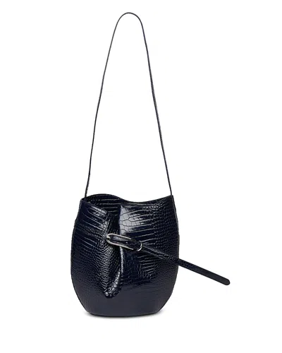 Liffner Leather Belted Bucket Bag In Black