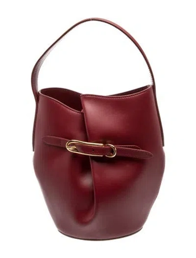 Pre-owned Liffner Leather Bucket Bag In Burgundy
