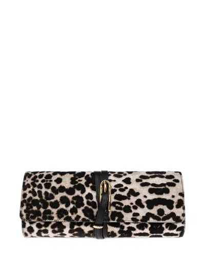 Liffner Leopard-print Buckle-fastening Clutch Bag In Animal Print