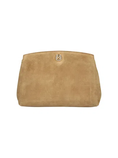 Liffner Luxe Cow Suede Handbag In Beige