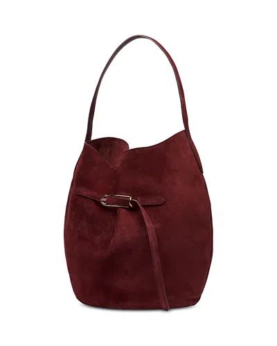 Liffner Medium Belted Bucket Bag In Burgundy