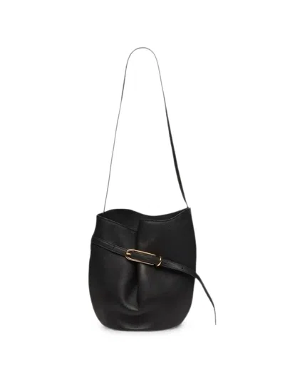 Liffner Medium Belted Bucket Shoulder Bag In Black